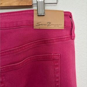 Seven7 Women's Hot Pink Jeans - Classic Slim Straight Denim